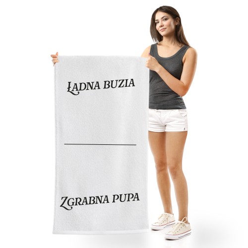 Ręcznik kąpielowy (70 x 140) z nadrukiem dla dziewczyny - Ładna i zgrabna