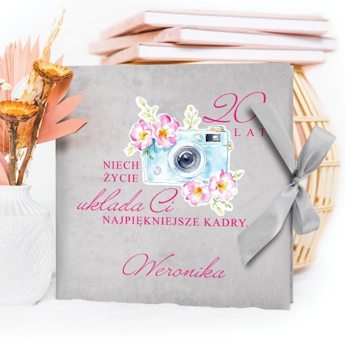Album na zdjęcia welurowy z nadrukiem na 20 urodziny - Piękne kadry