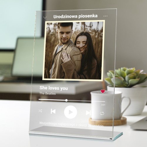 Statuetka ze zdjęciem na 25 urodziny dla niej - Melodia młodości