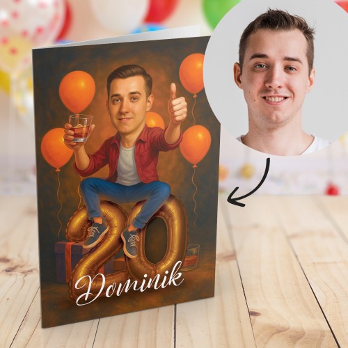 Kartka urodzinowa ze zdjęciem dla niego - Portret szczęścia