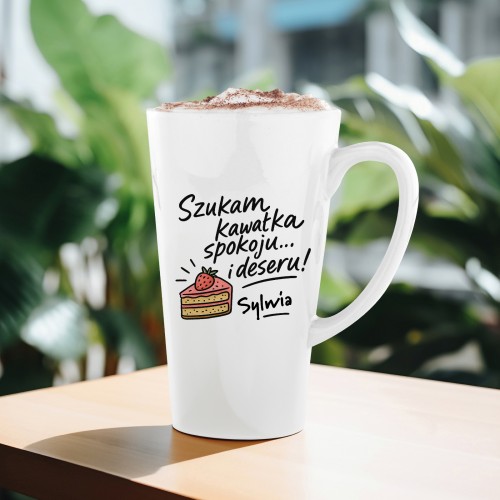 Kubek do kawy latte z nadrukiem dla niej - Słodka przerwa