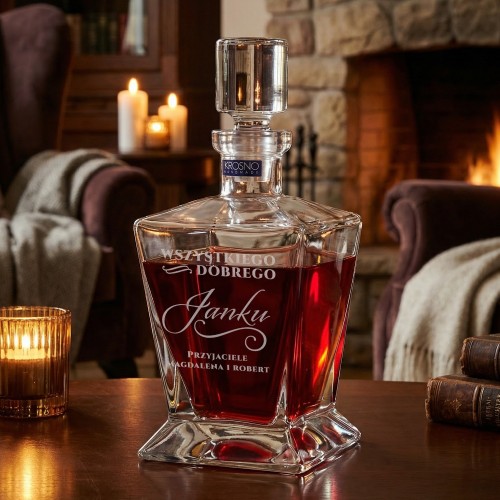 Karafka do whisky szklana z grawerem - Przyjacielu