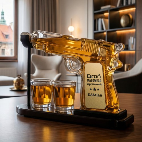 Zestaw do whisky karafka pistolet z kieliszkami dla mężczyzny - Broń imprezowa