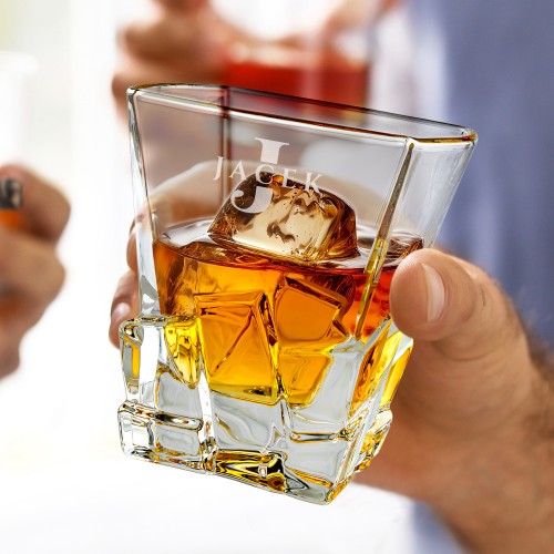 Szklanka do whisky Iceberg z grawerem imienia dla niego - Mroźny styl