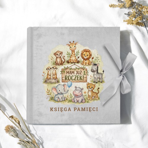 Album na zdjęcia welurowy z nadrukiem na roczek - Księga pamięci