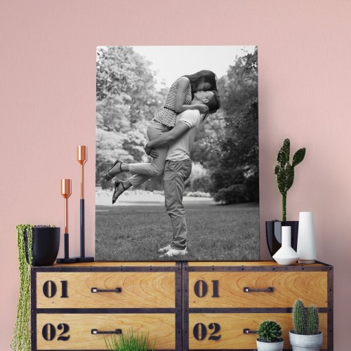 Fotoobraz na płótnie (40x60 cm) z Twoim zdjęciem - Czarno-biały