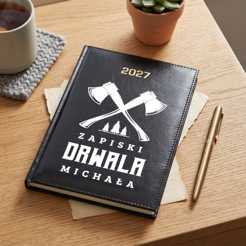 Kalendarz 2027 z nadrukiem dla drwala - Dzień w lesie
