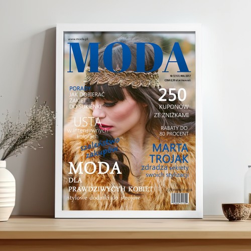 Okładka magazynu ze zdjęciem dla niej - Moda