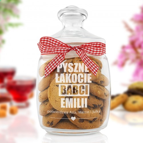 Słoik na łakocie dla babci na upominek z okazji urodzin