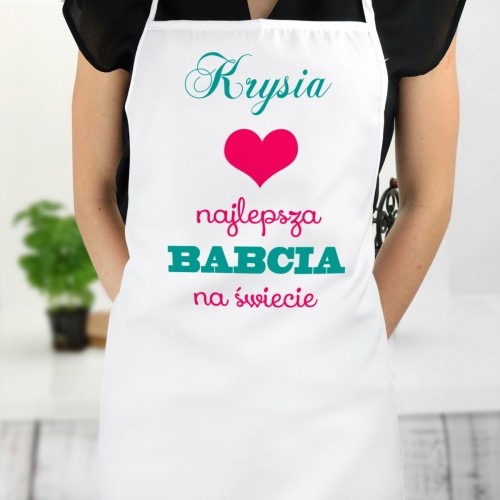 Fartuch kuchenny z nadrukiem dla babci - Najlepsza babcia