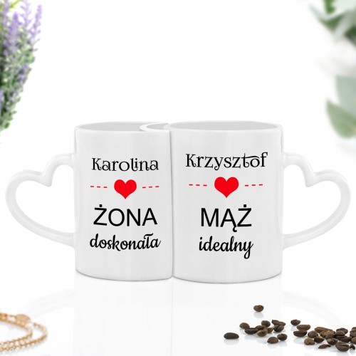 Kubki dla pary zakochanych - IDEALNY & DOSKONAŁA