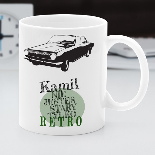 Kubek do kawy z nadrukiem na urodziny dla niego - Retro