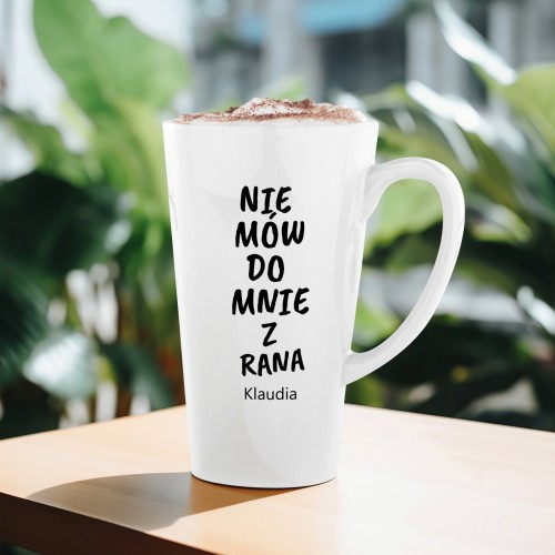 Kubek latte z nadrukiem imienia - Nie mów do mnie z rana