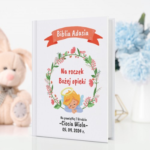 Biblia z nadrukiem na roczek dla chłopca - Boża opatrzność