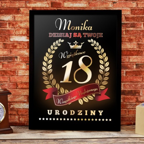 Obraz na płótnie w ramce (30x40) dla niej - Wyjątkowe urodziny
