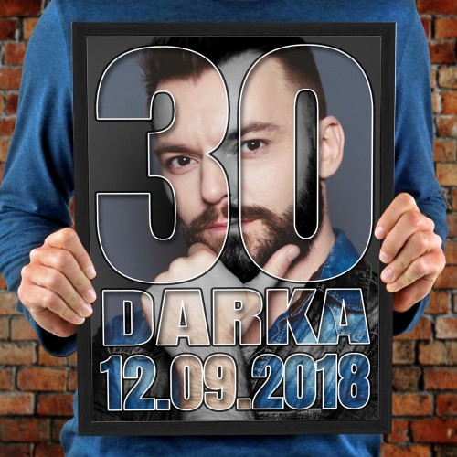 Obraz na płótnie w ramce (30x40) ze zdjęciem na urodziny - Nowa dekada
