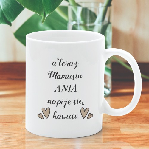 Kubek klasyczny z nadrukiem dla mamy - Czas na kawkę