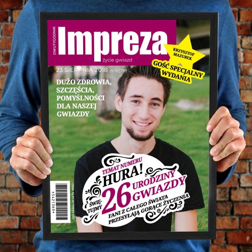 Okładka magazynu (30x40 cm)  ze zdjęciem na urodziny - Impreza