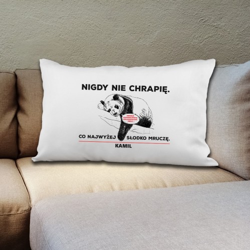 Poduszka z nadrukiem imienia - Nigdy nie chrapię