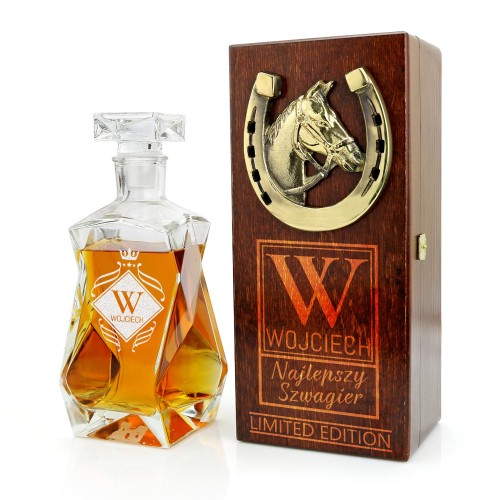 Karafka na whisky z grawerem w skrzynce - Szwagier Edition