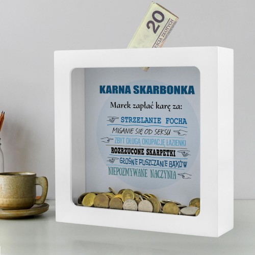 Skarbonka z nadrukiem dla niego - Zapłać Karę Za