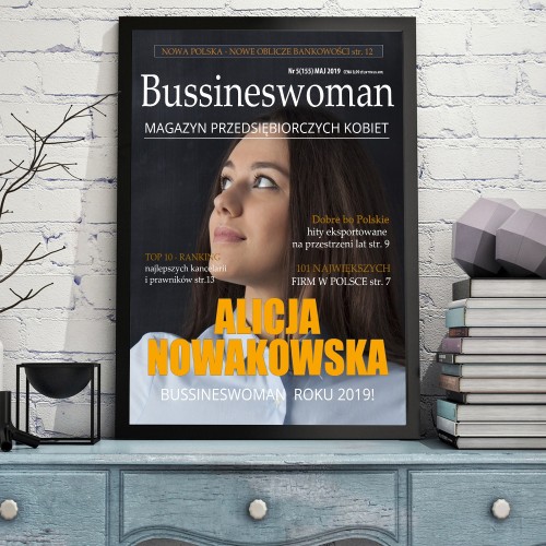 Plakat w ramce (30x40 cm) okładka gazety dla szefowej - Bussineswoman