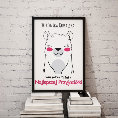 Plakat w ramce (30x40 cm) dla przyjaciółki - Tytuł Najlepszej