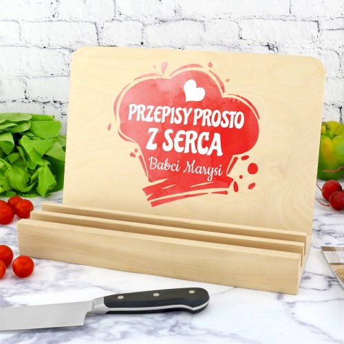 Podstawka pod książkę kucharską z nadrukiem dla babci - Przepisy z Serca