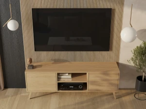Szafka RTV dębowa 180 cm