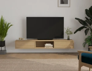 Szafka RTV wisząca dębowa 180 x 45 cm