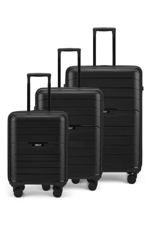 Airbox | AZ13 3-Set Resväskor | Resväskor | 75/65/55 cm | Svart | Handbagage, Stor Resväska