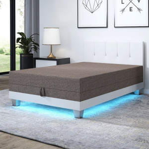 Luiza s čelem LED – válenda a postel s úložným prostorem