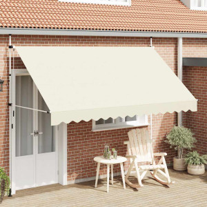 vidaXL Manuell uttrekkbar markise 350 cm kremhvit