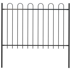 vidaXL Hagegjerde BOXTEL med bøyleplate stål 170x120 cm svart