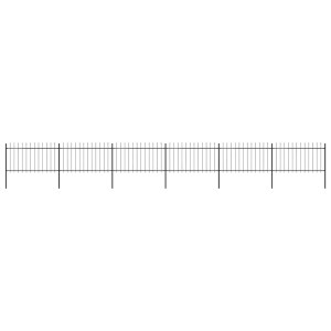 vidaXL Hagegjerde med spydtopp stål 1005x100 cm svart