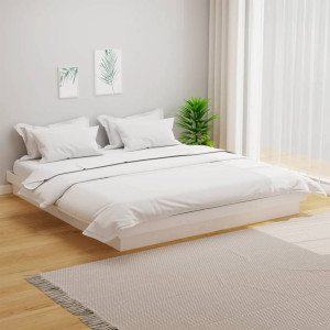 vidaXL Sengeramme hvit heltre 160x200 cm