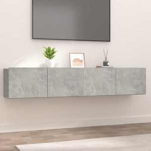 vidaXL TV-benker 2 stk betonggrå 80x30x30 konstruert tre
