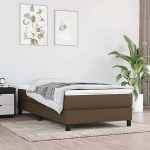 vidaXL Pocketfjærmadrass medium mørkebrun 90x190x20 cm stoff