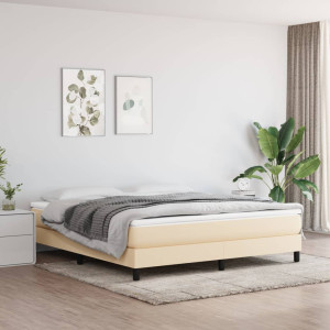 vidaXL Pocketfjærmadrass medium kremhvit 160x200x20 cm stoff