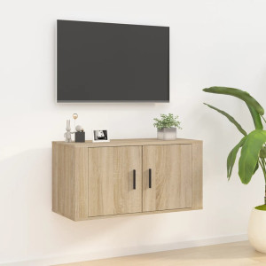 vidaXL Vegghengt TV-benk sonoma eik 80x34,5x40 cm