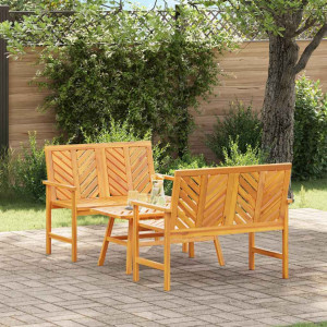 vidaXL Hage lounge sett 3 stk. Brun Solid akasietre