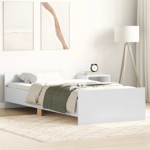 vidaXL Sengeramme hvit 90x200 cm konstruert tre