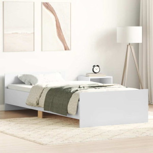 vidaXL Sengeramme hvit 100x200 cm konstruert tre