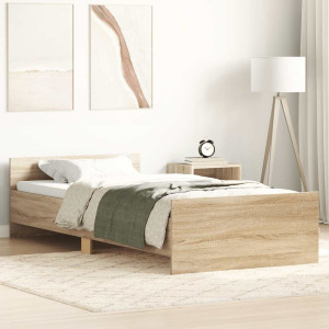 vidaXL Sengeramme uten madrass sonoma eik 90x190 cm konstruert tre