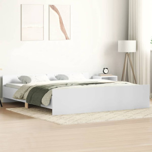 vidaXL Sengeramme med hode- og fotgavl hvit 200x200 cm