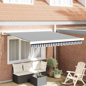 vidaXL Uttrekkbar markise antrasitt og hvit 3x2,5 m stoff og aluminium
