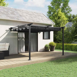 vidaXL Paviljong 300 x 300 x 200 cm Antrasitt Polyester