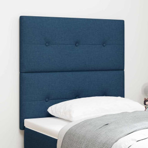 vidaXL LED Hodegavl med LED-lysstrimler med hodegjerde Blå 80 cm stoff