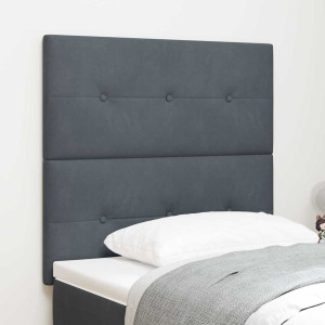 vidaXL LED Hodegavl med LED-lysstrimler Grå 90 cm Fløyel