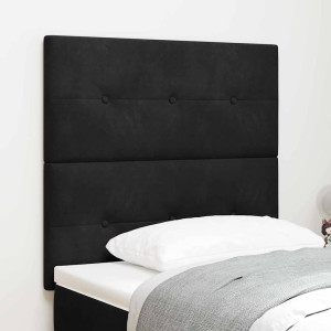 vidaXL LED Hodegavl med LED-lysstrimler Svart 100 cm Fløyel